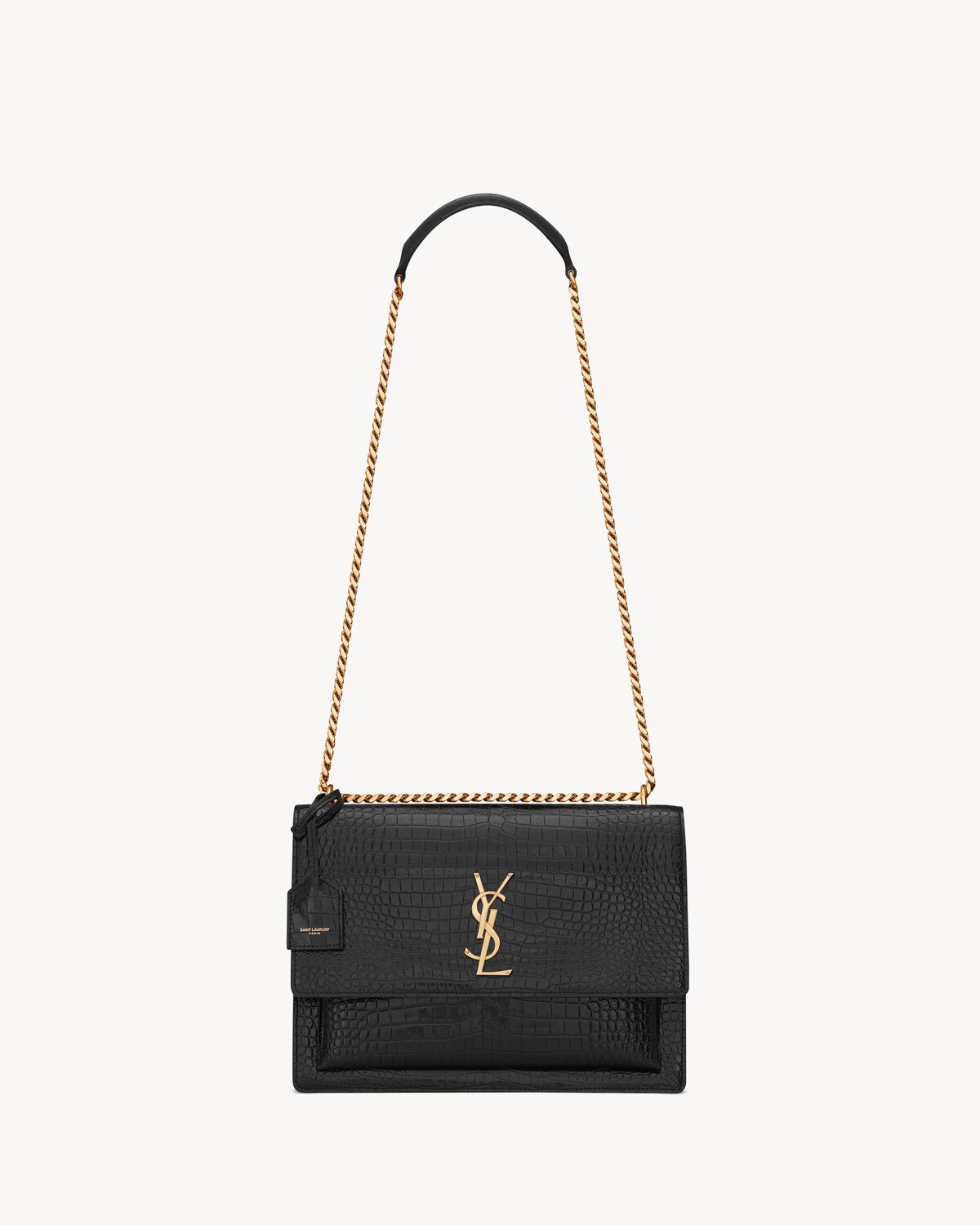 YSL Sunset Large in Crocodile-Embossed Leather - Image 1